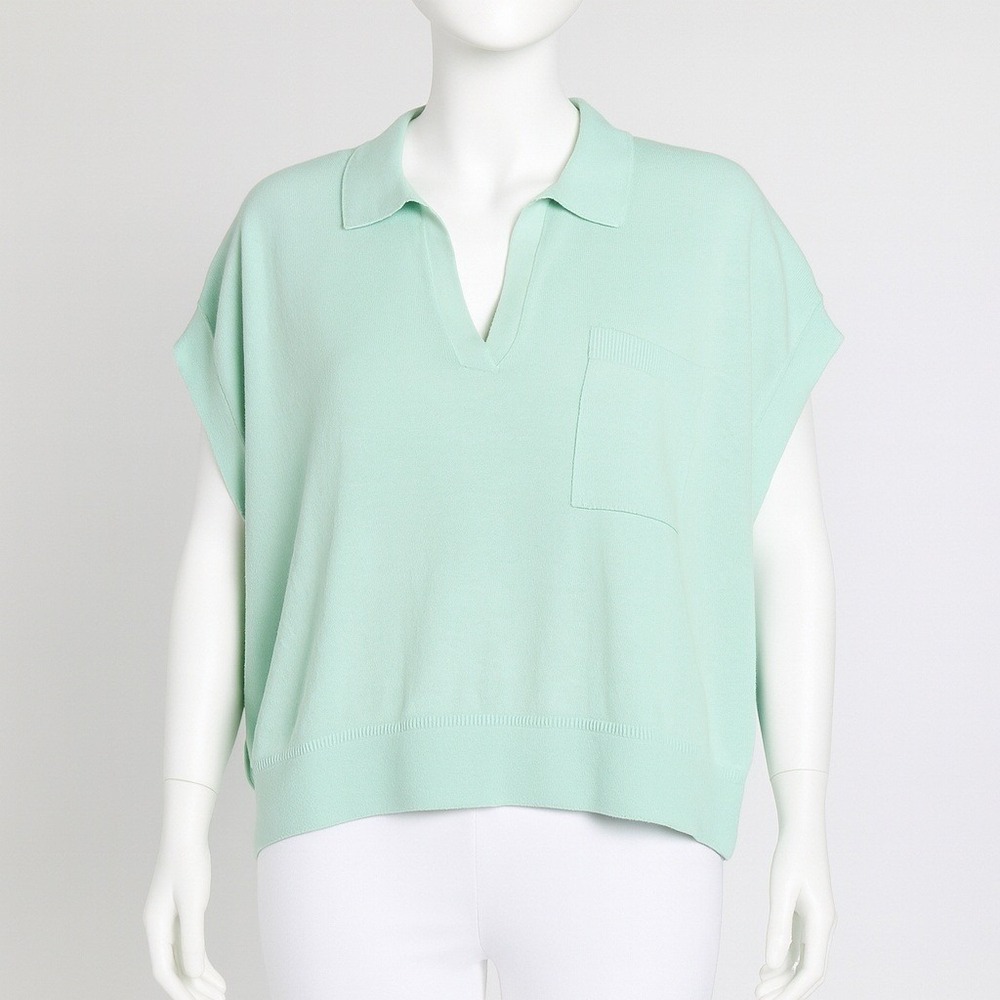NWOT Banana Republic Women Polo Top XL/XXL Linen Oversized Johnny-Collar Sweater - Picture 9 of 9